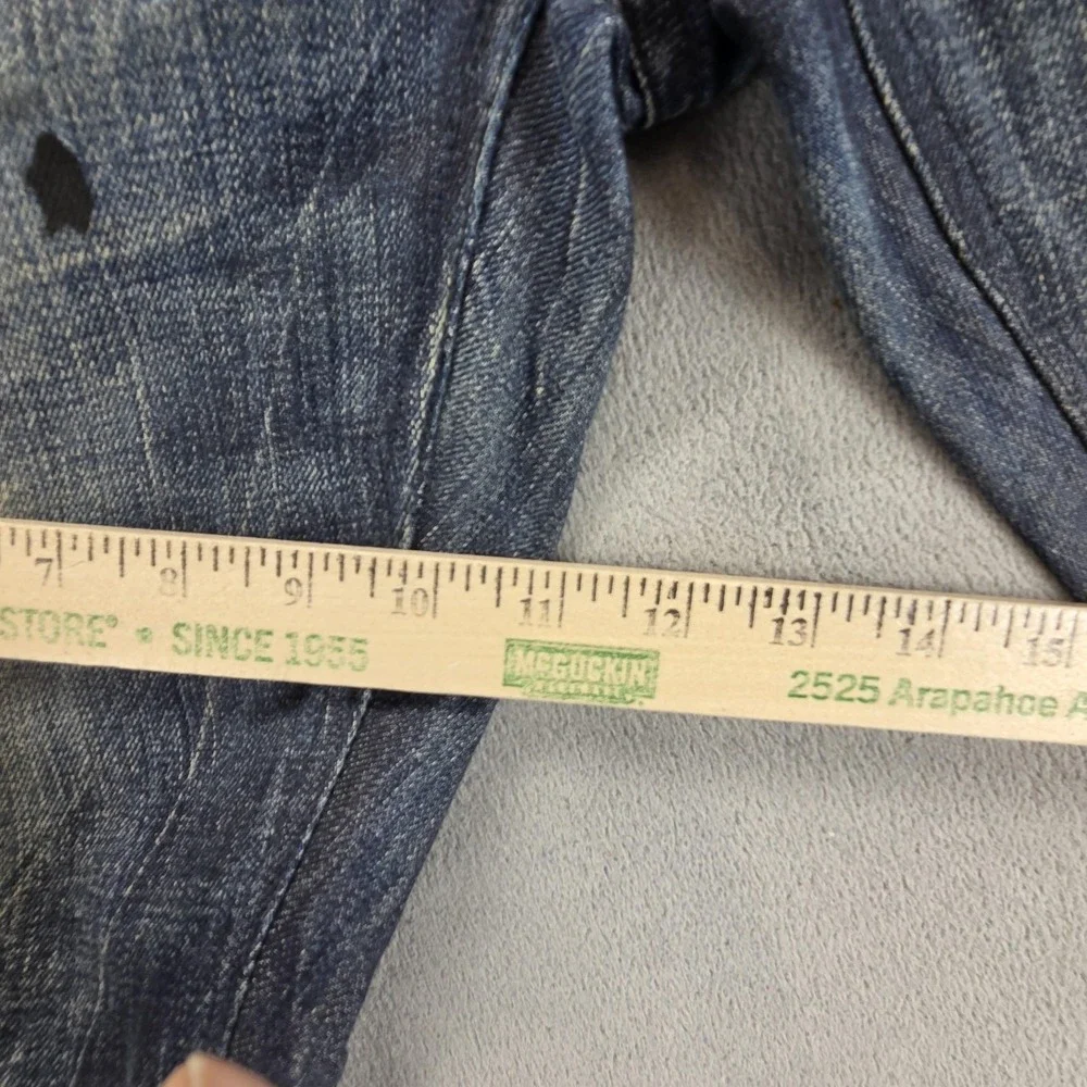 Denham Jeans Mens Blue Selvedge FRS Whiskers Honeycomb Thrashed Fits 34x27